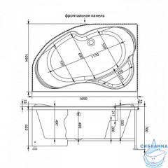 Акриловая ванна Aquanet Capri 170x110 L с каркасом