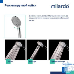 Смеситель для ванны с длинным изливом с керамическим дивертором,  Nelson, Milardo, NELSBLCM10