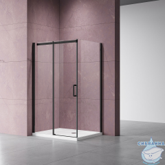 Душевое ограждение Vincea Dice 120x80 профиль черный, стекло прозрачное VSR-4D8012CLB