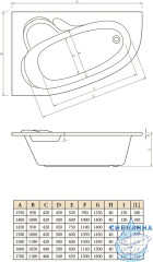 Акриловая ванна C-BATH Atlant 160x105 R с каркасом