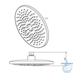 Верхний душ AM PM Gem F0590022 22 см (черный матовый)
