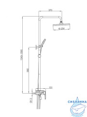Душевая система Gappo G2496-16 330 1 режим (черный матовый)