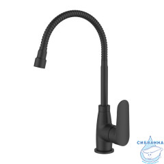 Смеситель для кухни с гибким изливом и душевой насадкой, черный матовый, Meal, Milardo, M07BL2FM05