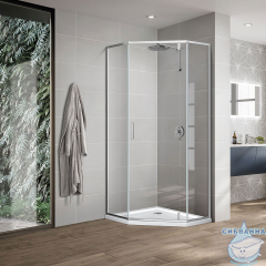 Душевое ограждение Vincea Slim-U 90x90 профиль хром, стекло прозрачное VSP-2SU900CL