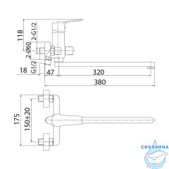 Смеситель для ванны Milardo Helic HELSB02M10 с душевым гарнитуром (хром)