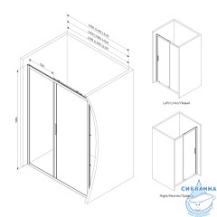 Дверь в нишу AM.PM Gem  W90G-140-1-195BT 140 см профиль черный, стекло прозрачное