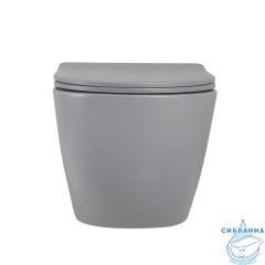 Унитаз подвесной безободковый Abber Bequem AC1101MG с сиденьем Soft Close (микролифт) (серый матовый)
