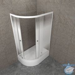 Душевое ограждение Тритон Коралл В R 120x80 профиль белый, стекло лайт Щ0000068952 (с поддоном)