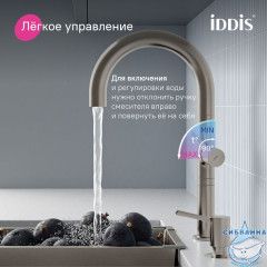 Смеситель для кухни с подключением фильтра Iddis Спин SPNBNCFi05 (сатин)