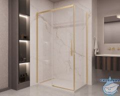 Душевое ограждение Vincea Stella 150x90 профиль брашированное золото, стекло прозрачное VSR-1ST9015CLG