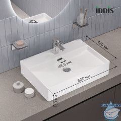 Умывальник накладной/подвесной, белый глянцевый, Bild, IDDIS, BILWS60i27