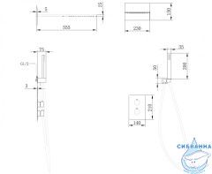 Душевая система Abber Weiss Insel 230 1 режим AF8052B  (черный матовый)