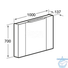 Зеркальный шкаф Roca Oleta 100 белый глянцевый A857648806