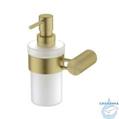Дозатор для жидкого мыла, матовое стекло, нержавеющая сталь, Дюна (Duna), золото матовое, IDDIS, DUNMGG0i46