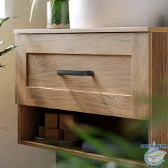 Тумба Aqwella Craft 80 дуб балтийский с раковиной Sanita luxe Best Shelf 43