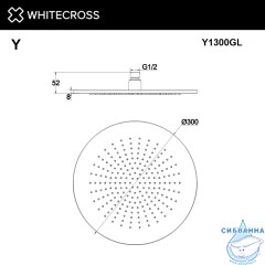 Верхний душ WHITECROSS D=30 см Y1300GL (золото)