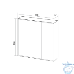 Зеркало-шкаф 1Marka Соната 75 белый глянец