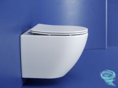 Унитаз подвесной безободковый, смыв торнадо Ceramicanova Metropol Rimless CN4002T с сиденьем быстросъемным Soft Close (микролифт)