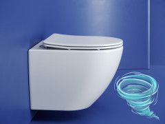 Унитаз подвесной безободковый, смыв торнадо Ceramicanova Metropol Rimless CN4002T с сиденьем быстросъемным Soft Close (микролифт)