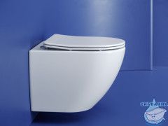 Унитаз подвесной безободковый, смыв торнадо Ceramicanova Metropol Rimless CN4002T с сиденьем быстросъемным Soft Close (микролифт)