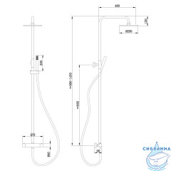 Душевая стойка ABBER Wasser Kreis AF8160MRGL с термостатом без излива, розовое золото матовое