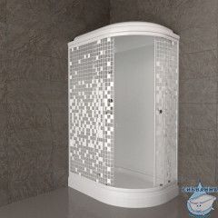 Душевая кабина Тритон Коралл 120х80 А профиль белый, стело мозайка Щ0000061817