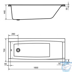 Ванна акриловая Santek Санторини 160x70