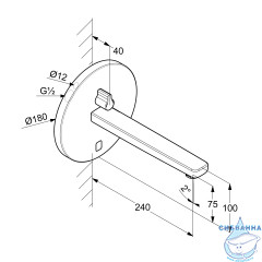 Встраиваемый смеситель для раковины Kludi Zenta SL 3840105WR (хром)