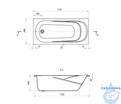 Акриловая ванна Santek Касабланка XL 170х80 с каркасом