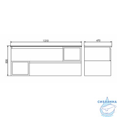 Тумба Comforty Турин 120 дуб бежевый/белый с раковиной Comforty 120 00-00013939
