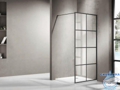 Душевое ограждение Encanto Belloblack 90 см профиль черный, стекло прозрачное EG090.5413B