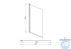 Шторка для ванны Aquatek AQ DEL SBA 08015GM 80х150 профиль оружейная сталь, стекло прозрачное