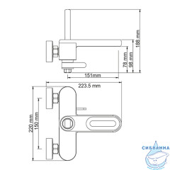 Смеситель для ванны WasserKRAFT Kammel 1801 (хром)