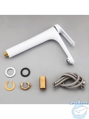 Смеситель для раковины Frap F1052-54 (хром/белый)