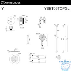 Термостатическая душевая система скрытого монтажа WHITECROSS Y YSET09TOPGL (золото)