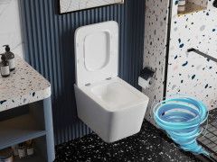 Унитаз подвесной безободковый Abber Rechteck  AC1201T с сиденьем Soft Close (микролифт) (белый)