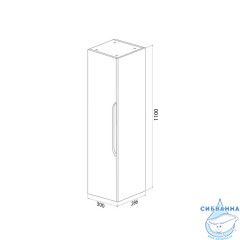 Пенал подвесной, 30 см, белый, Ray, IDDIS, RAY30W0i97