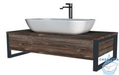 Тумба подвесная 1Marka GRUNGE LOFT 70П (1 ящик) Дуб Намибия с раковиной Sanita Luxe Инфинити 60