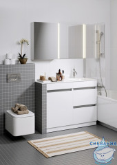 Тумба напольная Aqwella Forma 54 белый с раковиной Фостер 115