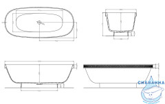  Ванна из искусственного камня Salini Greca 180x80 (материал Solix, белый матовый)