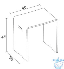 Cиденье для душа Riho Solid Surface AS03005