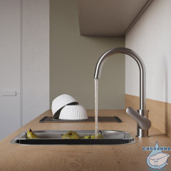 Смеситель для кухни с каналом для фильтрованной воды, сатин, Cuba, IDDIS, CUBBNFJi05