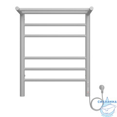Полотенцесушитель электрический Terminus Аврора П6 45х60 с полкой (белый матовый)  (с возможностью скрытого подключения, подключение справа)
