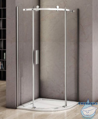 Душевое ограждение Bas Altair R-100-C-CH профиль хром, стекло прозрачное (без поддона)