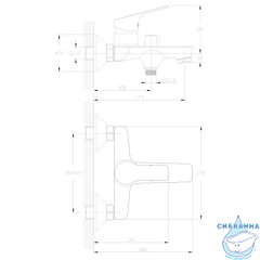 Смеситель для ванны Rossinka RS29-31 с душевым гарнитуром (хром)