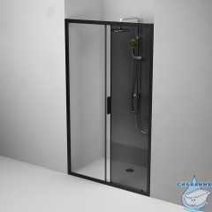 Дверь в нишу AM.PM Gem W90G-120-1-195BG 120 см профиль черный, стекло тонированное