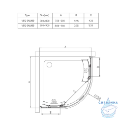 Душевое ограждение Vincea Alpha 90x90 профиль хром, стекло текстурное VSQ-3AL900MT
