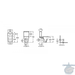 Унитаз напольный Roca Gap горизонтальный выпуск 342477000 с бачком, без сиденья