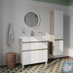 Тумба с умывальником Iddis Zodiac 80 см белый матовый /ясень ZOD8ABFi95