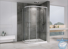 Душевое ограждение ABBER Schwarzer Diamant AG01128 120x80 профиль хром, стекло прозрачное (без поддона)